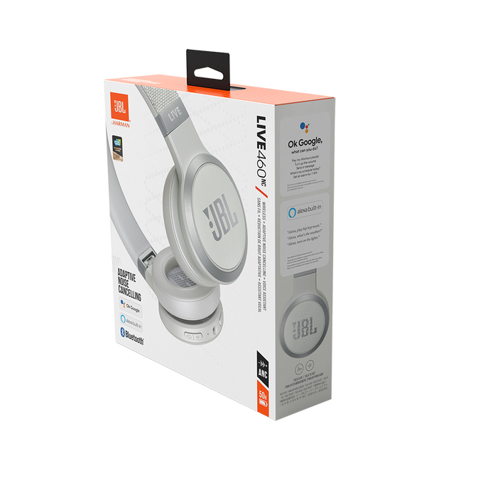 JBL Live 460NC - White - Wireless on-ear NC headphones - Detailshot 10 image number null